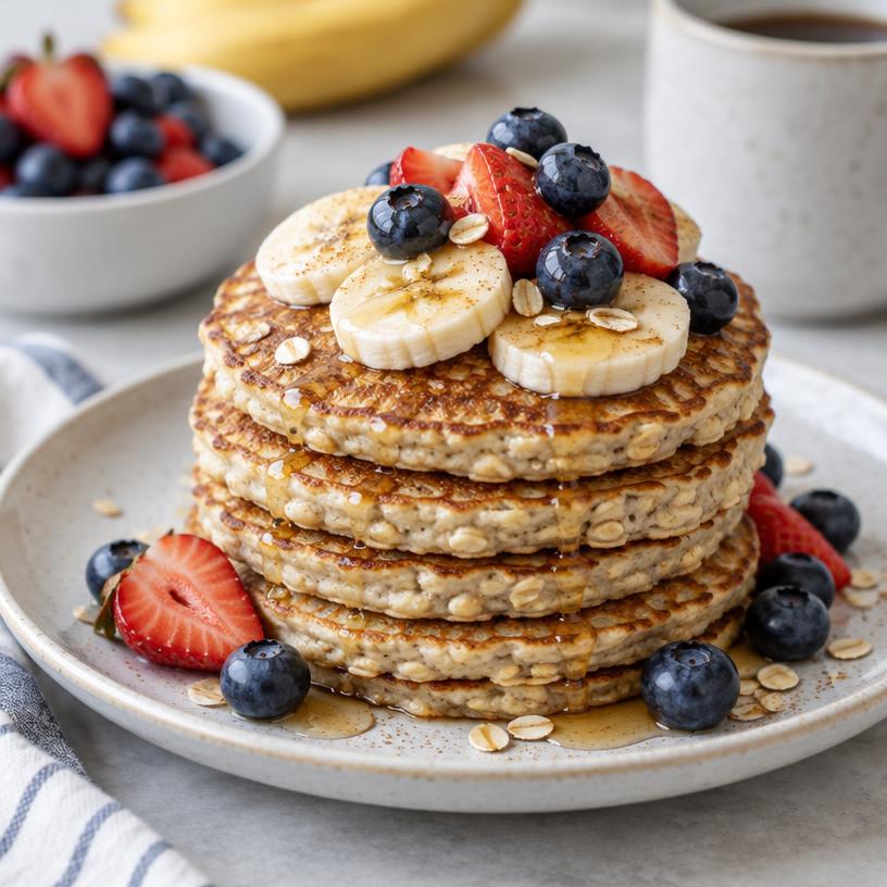Banana oat pancakes